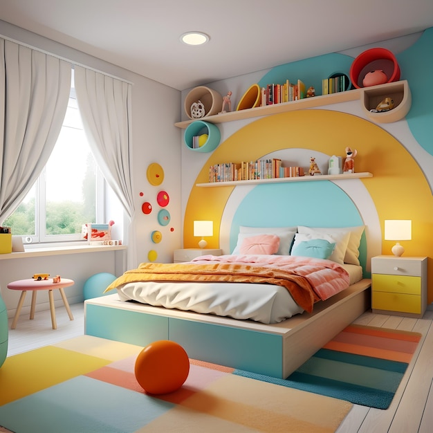 Kinderslaapkamer moderne stijl interieur