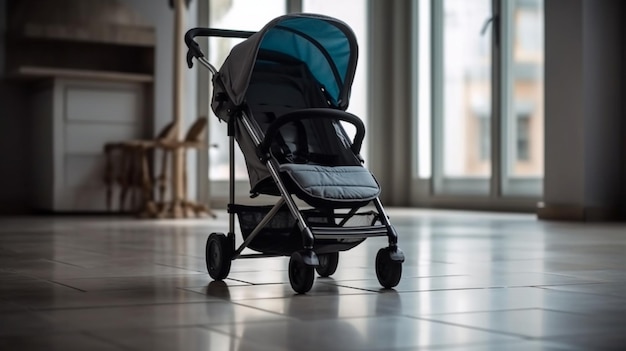 Kinderwagen binnen Lege plaats voor tekst Vooraanzicht