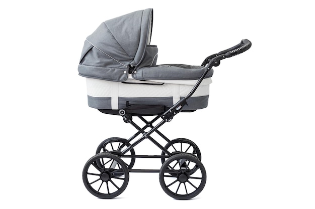 Kinderwagen op witte achtergrond