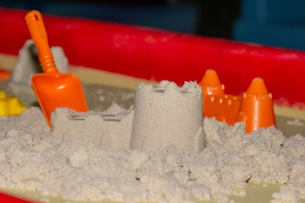 Kinetic sand on playground in play room