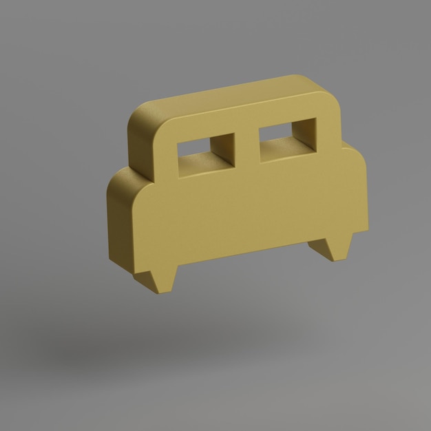3D 렌더링 일러스트레이션: 회색 배경에 노란색 상징 사회 아이콘