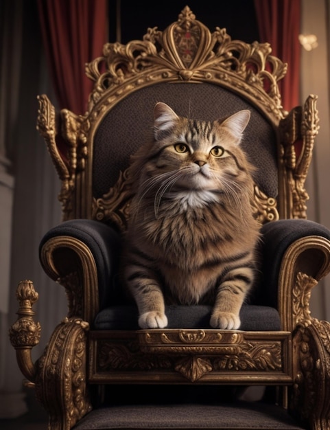 King Cat on throne