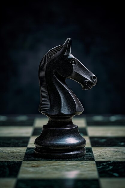 King chess board game View of chess pieces with dramatic and mystical background