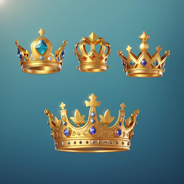 Foto iconica vettoriale di cartoni animati galleggiante di king crown illustrazione finanza oggetto iconica concetto isolato premium vector flat cartoon style