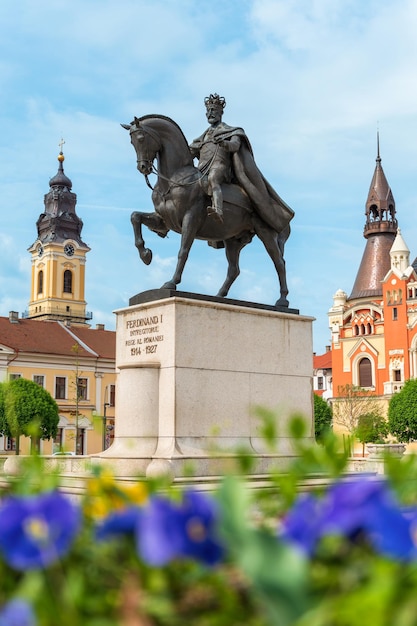 King Ferdinand I statue in Oradea Romania