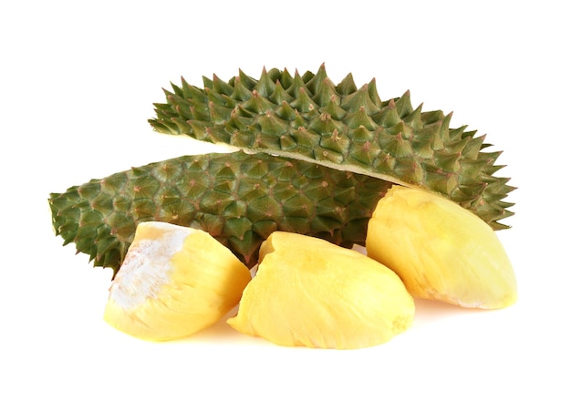 King of fruits. Durian isolated on white background