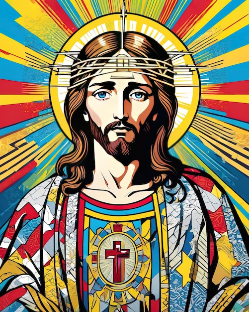 King jesus christ colorful art illustration