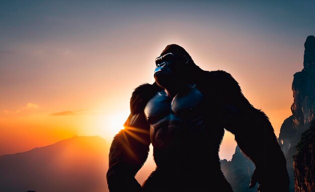 King Kong Frightening giant monkey Generative AI