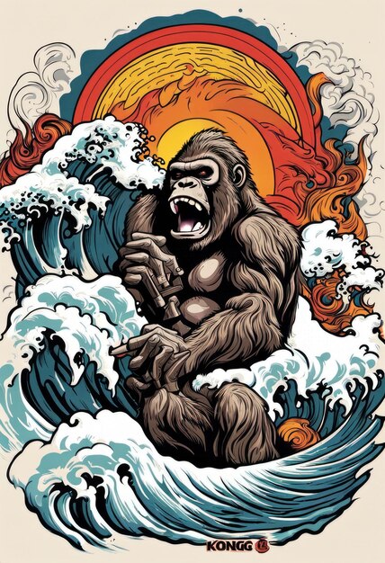 Premium AI Image | king Kong Illustration