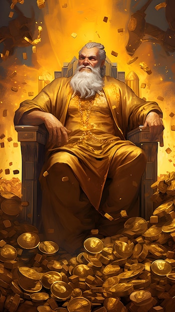 King Midas Resplendent on His Gilded Throne