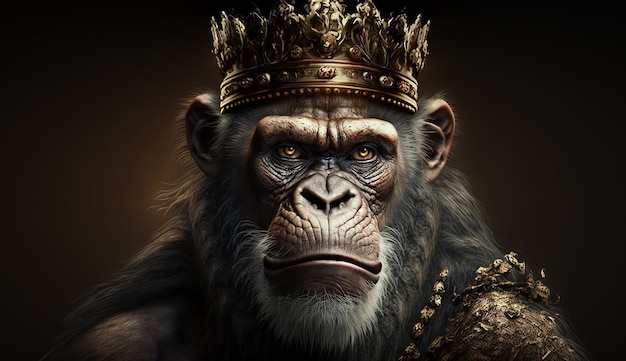 Талисман королевской обезьяны милый королевский образ, созданный искусственным интеллектом