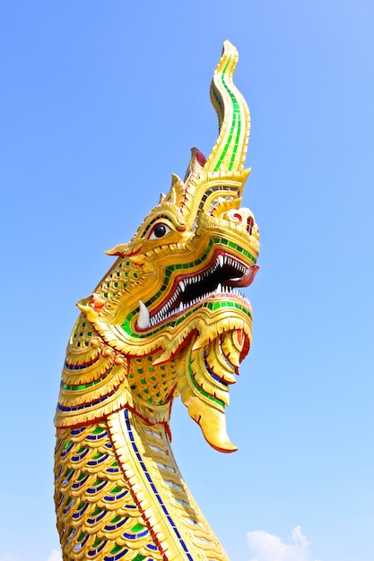 King of Naga in Temple of Thailand.