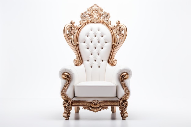 King and Queen Throne Isolated on White Background Generative AI