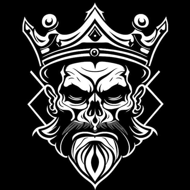 king skull vector illustration cartoon