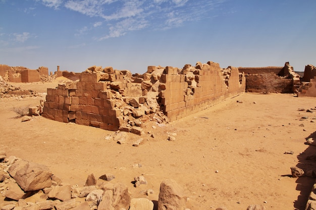 Kingdom Kush - the ruins of the temple in Sahara desert of the Sudan