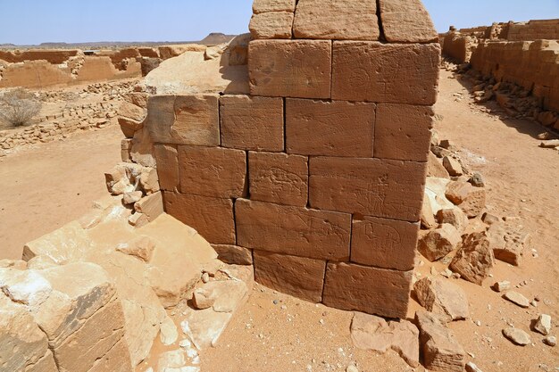 Kingdom Kush - the ruins of the temple in Sahara desert of the Sudan