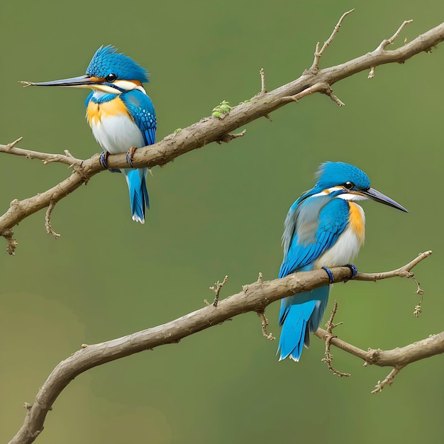 Kingfisher alcedo een jonge vogel zit op een tak