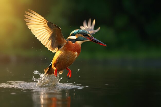 Kingfisher on the branch with Ai Generated