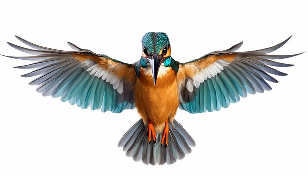 Photo kingfisher elevation front view