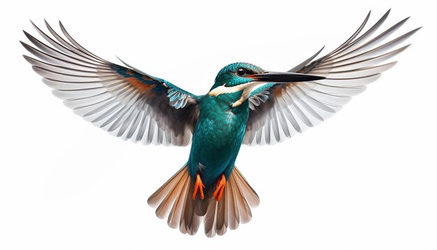 Foto kingfisher vista anteriore elevazione isolata