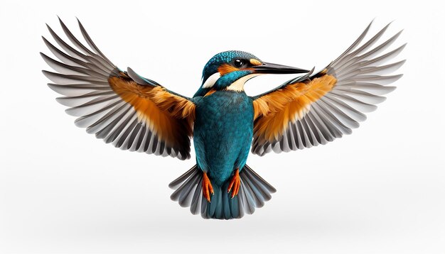 Kingfisher front view isolated