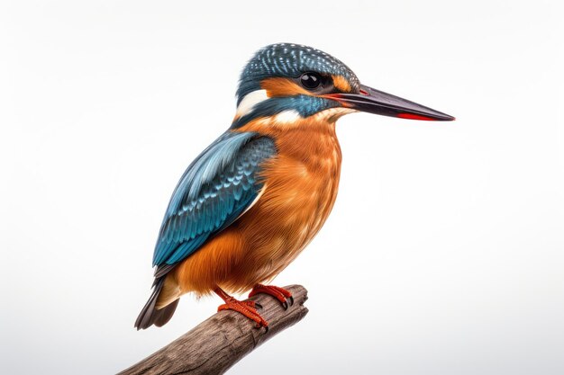 A Kingfisher Isolated On White Background