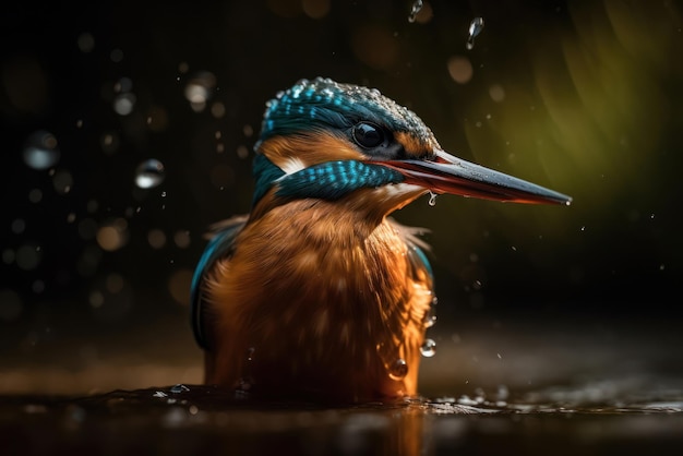 Kingfisher in the natural habitat Generative AI