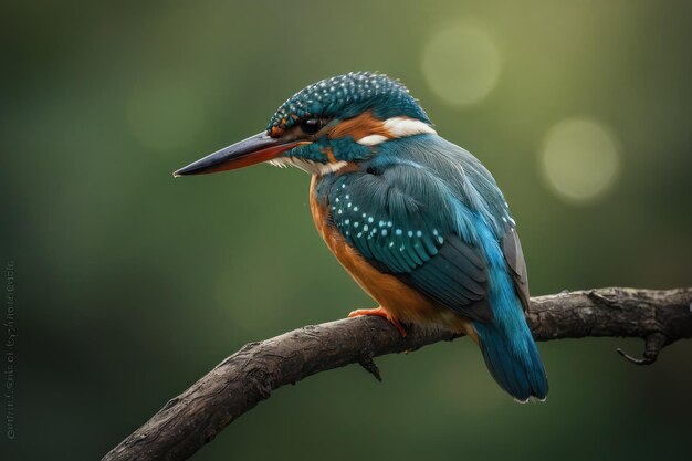 Kingfisher perching on a tree branch