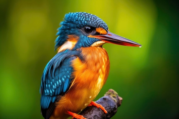 Kingfisher sitting on the tree branch