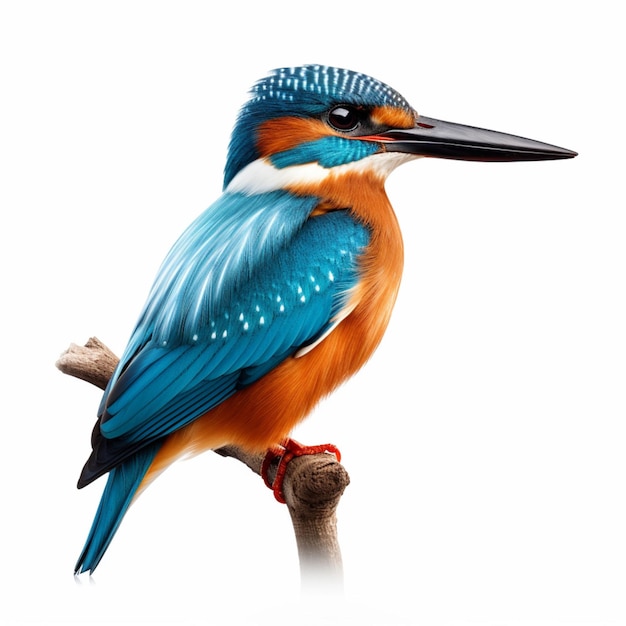 Kingfisher with white background high quality ultra