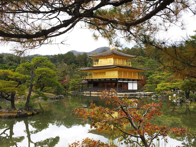 Kinkakuji Temple, the famous landmark in Kyoto, Japan.