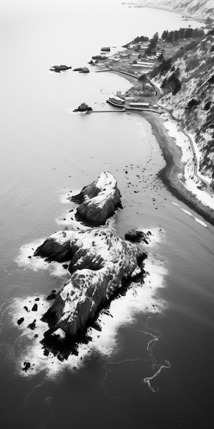 Kintsugiinspired Black And White Coastal Aerial Photography