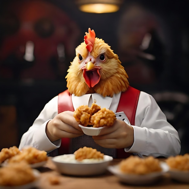 Foto kip die kfc eet.