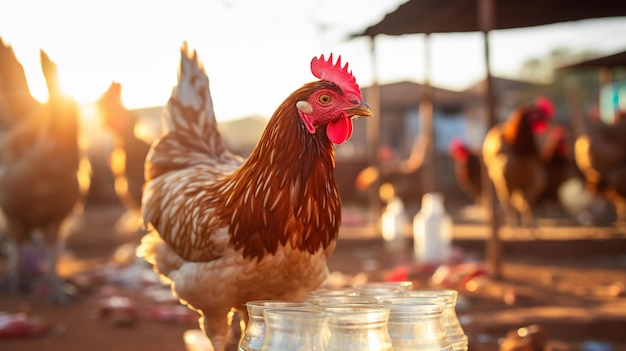 Kip gedomesticeerde kippen boerderijvogel pluimveesoorten High-definition fotografie creatief behang