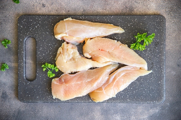 kipfilet rauw vlees vers gezond maaltijd eten snack dieet op tafel kopieer ruimte voedsel achtergrond