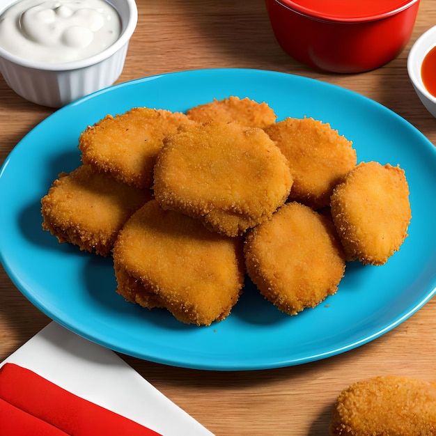 Kipnuggets met ketchup generatieve kunst door AI