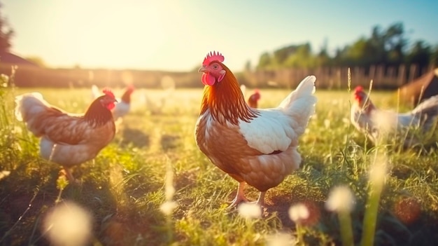 Kippen op de boerderij Generatieve AI