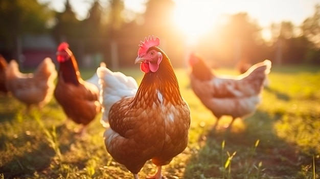 Kippen op de boerderij Generatieve AI