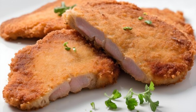 Foto kippen schnitzel op bord