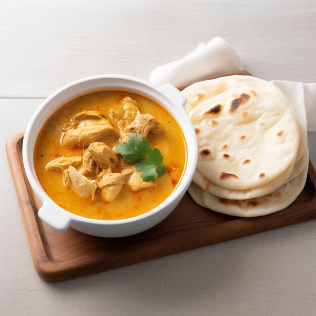 Kippencurry soep met roti