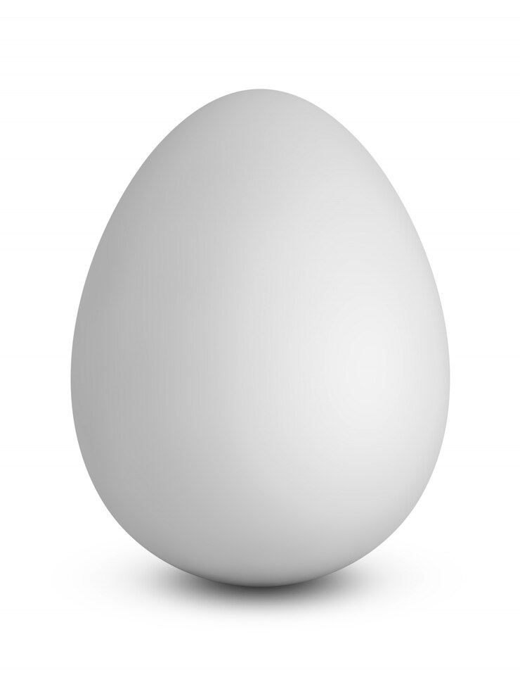 Foto kippenei op een witte achtergrond. 3d render
