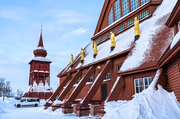 Kiruna church in winter sweden