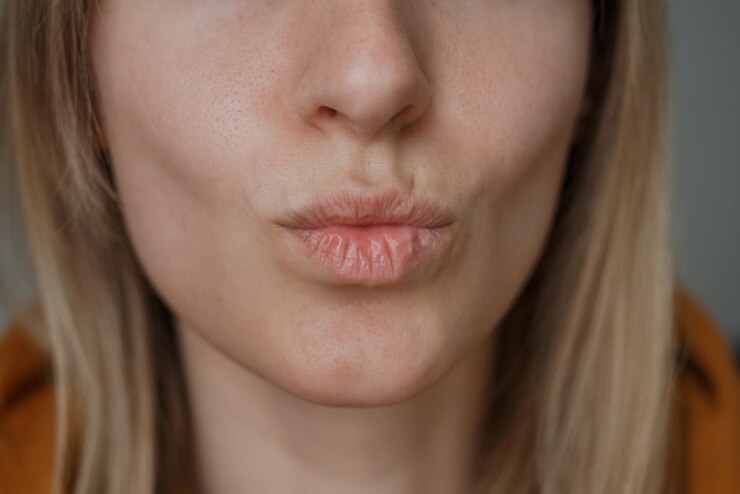 Kiss close up view facial expressionsxA