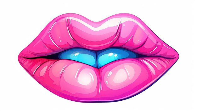 Photo the kissing lips graphic is a illustration in the style of playful animation