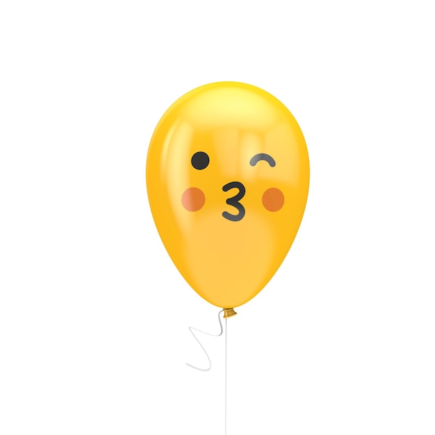 Kissing and winking emoji floating balloon