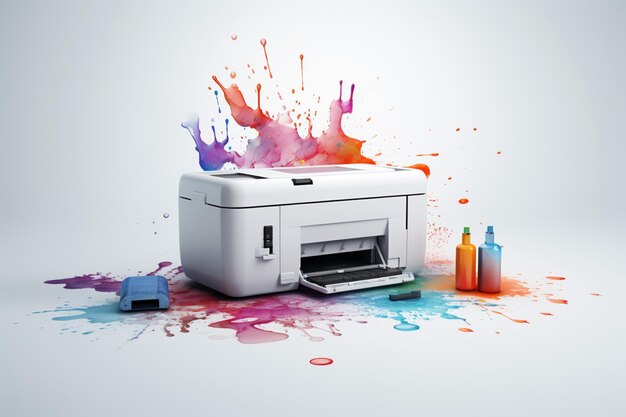 A kit made of ABS plastic for a printer and pen is showcased on a white background