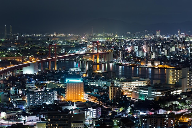 Kitakyushu City in japan at night