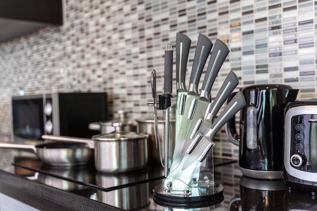 Kitchen appliance in a modern loft style decoration