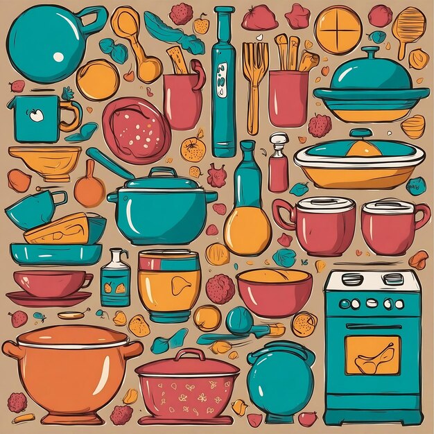 Photo kitchen appliances and kitchenware icon