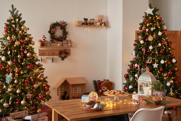 Kitchen christmas decor Furniture and utensils Christmas treat New Year celebration Winter holidays and vacations Festive table